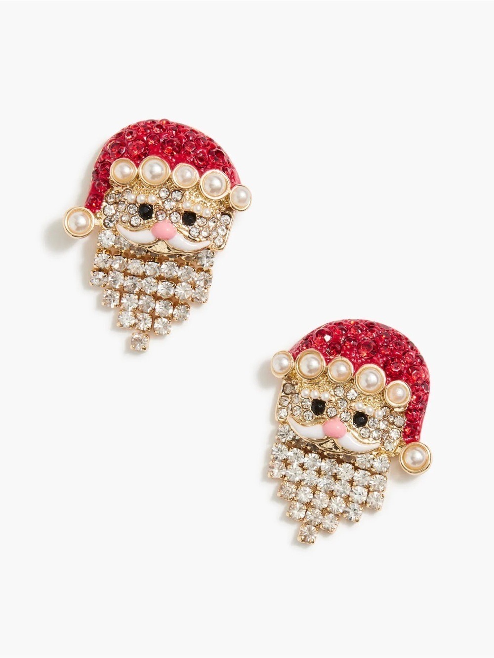 J. Crew Santa pavé crystal earrings
